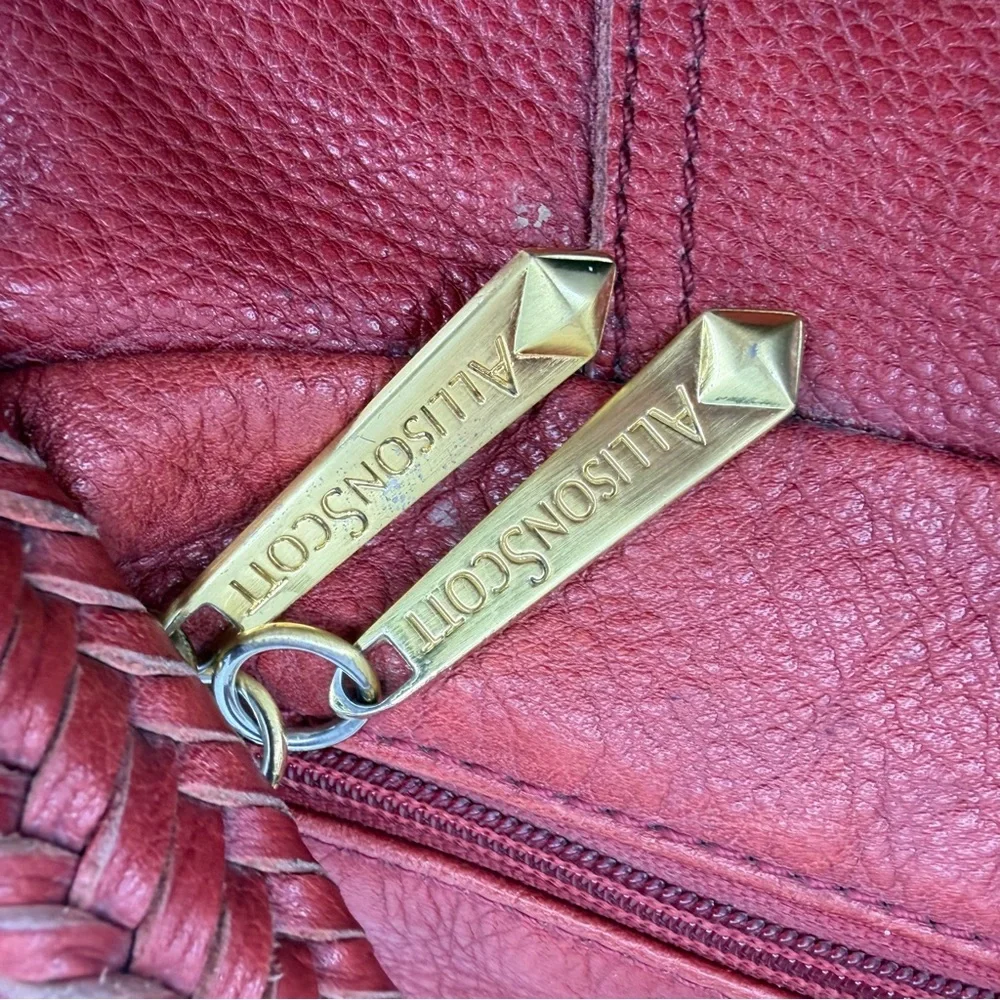 Allison Scott Red Leather Hobo Bag